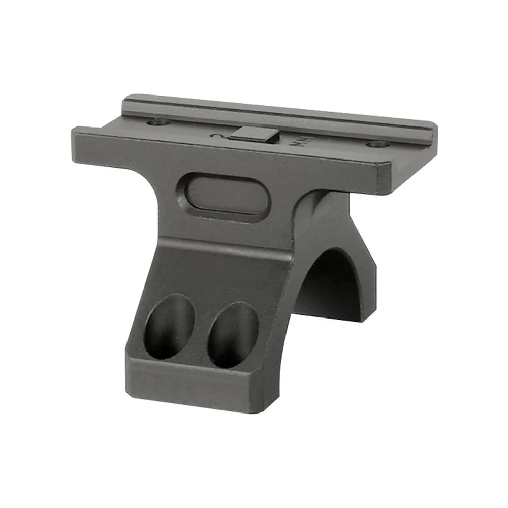 primary-55084 Midwest MK2 T2 Aimpoint Cap Red Dot Mount, black angled view with top rail and circular clamp
