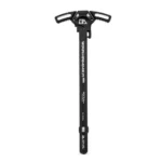 BREEK WRHMR MD2 AR15 charging handle, black top view with skeletonized ambidextrous handles