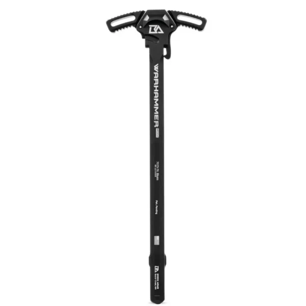 BREEK WRHMR M2 AR10 charging handle, black top view with ambidextrous levers