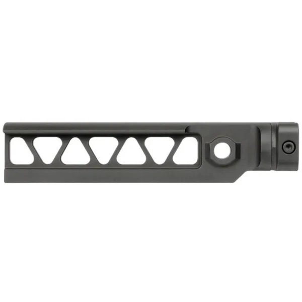 Midwest Industries Alpha Series M4 Beam Stock Fixed Black black stock, side view with cutouts