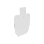 Birchwood Casey Silhouette IPSC steel target, white front view with rectangular top tab