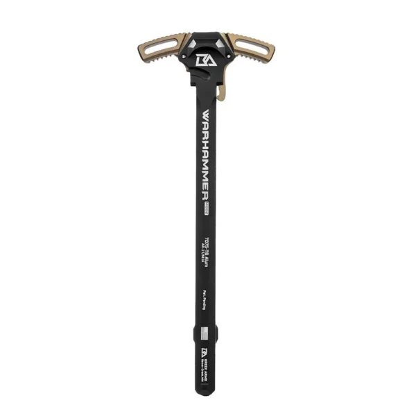 BREEK WRHMR MD2 AR15 C HNDL AMBI FDE, top view with black shaft and tan ambidextrous handles