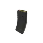 Troy BattleMag AR-15 Rifle Magazine black angled side view with yellow follower