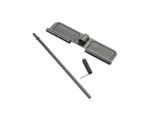 CMMG Ejection Port Cover Kit black cover, rod, spring and pin laid out