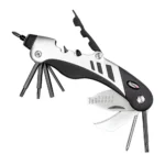 Real Avid Gun Tool Rifle and Shotgun Multi-Tool, open silver and black tool with foldout implements