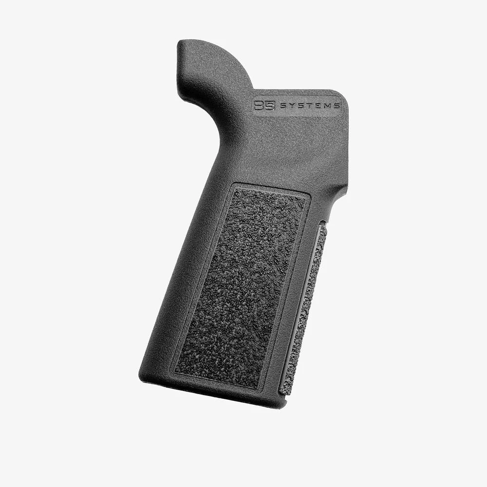 primary-55175 B5 Systems Type 23 black pistol grip, angled side view with textured panels