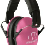 Walker's Small Passive Folding Ear Muffs, pink ear cups with black padded folding headband