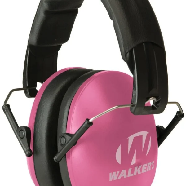 Walkers Game Ear Walker's Small Passive Folding Ear Muffs- Pink 23dB NRR