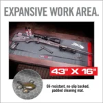 REAL AVID LONG GUN SMART MAT gray work mat with rifle and tools laid out on top
