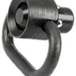 MIDWEST QD S.S. HD FLUSH PUSH BUTTON, black close-up with triangular sling loop