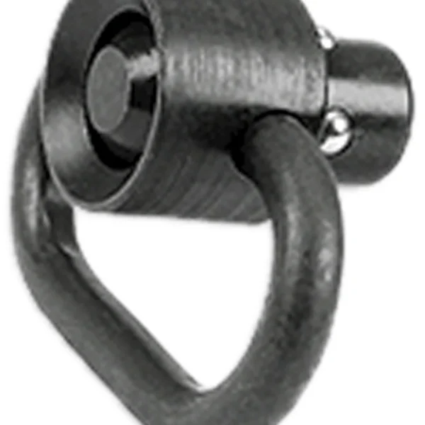 MIDWEST QD S.S. HD FLUSH PUSH BUTTON, black close-up with triangular sling loop