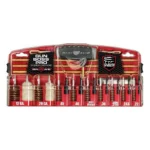 Real Avid Gun Boss Pro Universal Cleaning Kit in red clear-front case with rods and brushes