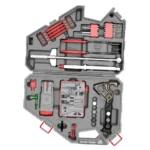 Real Avid AR15 Armorer's Master Kit, open gray case with red, black and silver tools