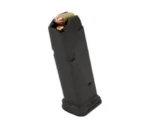 MAGPUL PMAG FOR GLOCK 19, black magazine angled upright with cartridges visible at top
