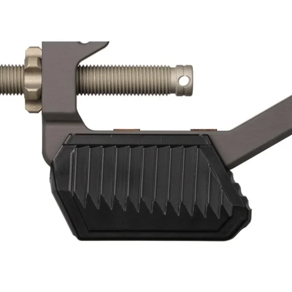 Q Rear Grip for the Fix Stock, black grip with ribbed surface and silver threaded hardware