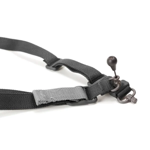 Blue Force Gear Vickers 221 Sling, black padded strap with red swivel hardware