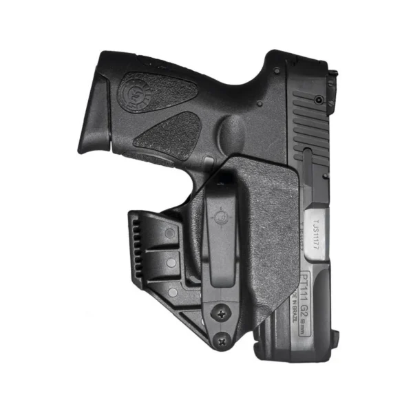 Mission First Tactical MFT Minimalist Appendix IWB Holster, black, holding a pistol in right view