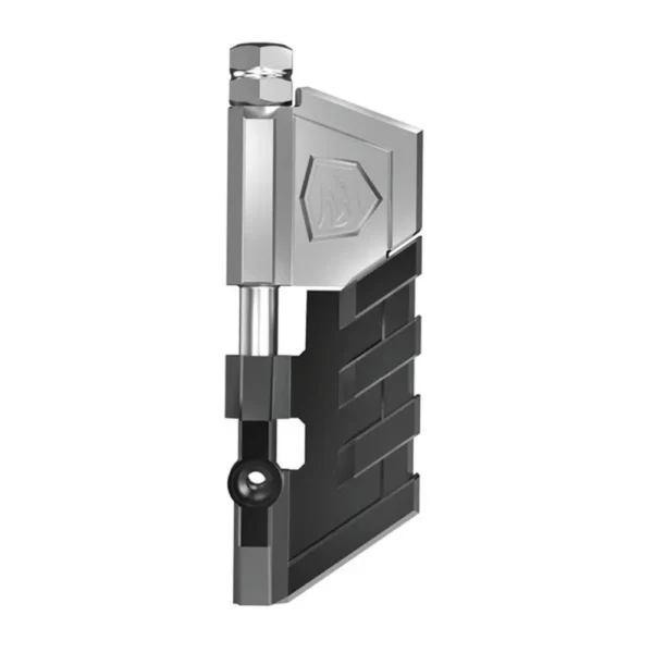 REAL AVID AR15 PIVOT PIN TOOL PRO, angled view of black and silver pivot pin tool