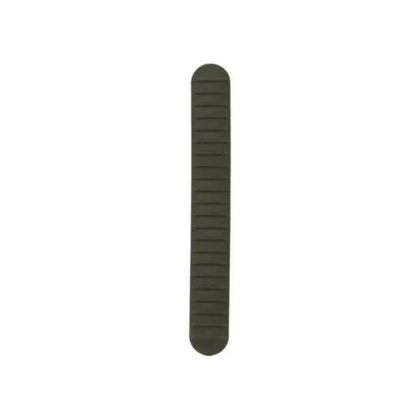 B5 Systems Rail Cover M-LOK, olive drab top view with rounded ends and horizontal grooves