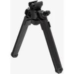 MAGPUL BIPOD 1913 PICATINNY, black front angled view with two extended legs and rail mount