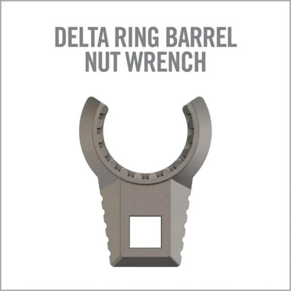 REAL AVID MSTR FIT DELTA RING WRENCH gray wrench head, front view with curved jaw and square drive hole