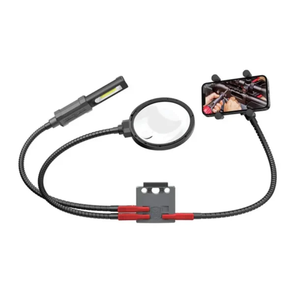 Real Avid Smart-Assist Accessory System with flexible arms, round lens, phone holder and clamp
