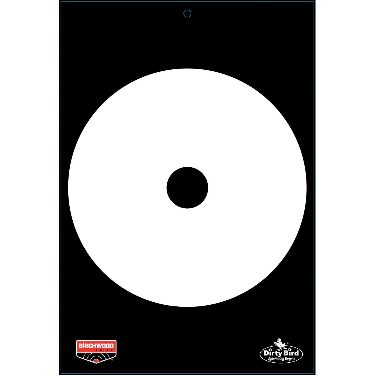primary-55435 Birchwood Casey Dirty Bird Quickdraw Contrast Target, black front with white circle and center dot