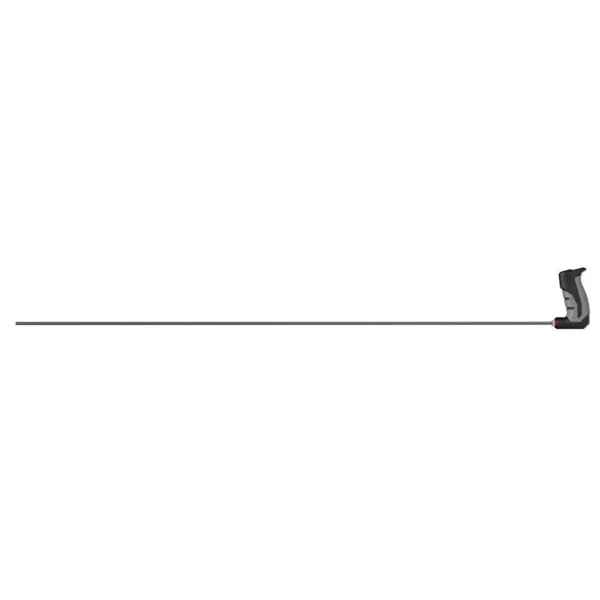 REAL AVID BORE MAX ROD .30CAL 44, long silver cleaning rod with black handle tip, side view