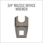 Real Avid Master-Fit Muzzle Device Wrench gray open-end wrench head with square drive, front view