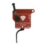 TriggerTech Rem Clone Black Diamond trigger, black flat trigger with red housing, side view