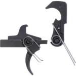 CMMG AR-15 Mil-Spec Trigger Kit, black side view of trigger and hammer components with springs