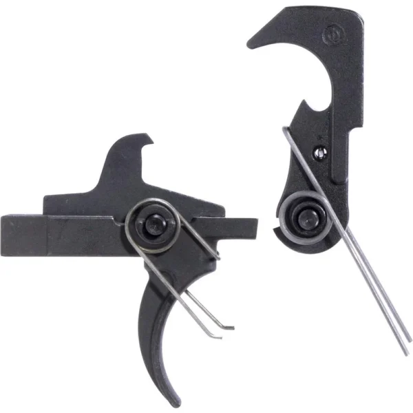 CMMG AR-15 Mil-Spec Trigger Kit, black side view of trigger and hammer components with springs