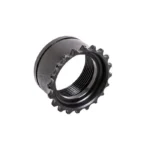 CMMG AR15 BARREL NUT black angled view with internal threads and toothed outer rim