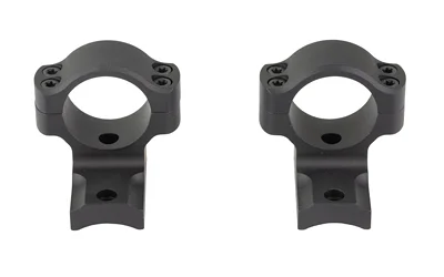 Leupold LEUP BC SAV 10/110 black two-piece scope ring set, angled front view