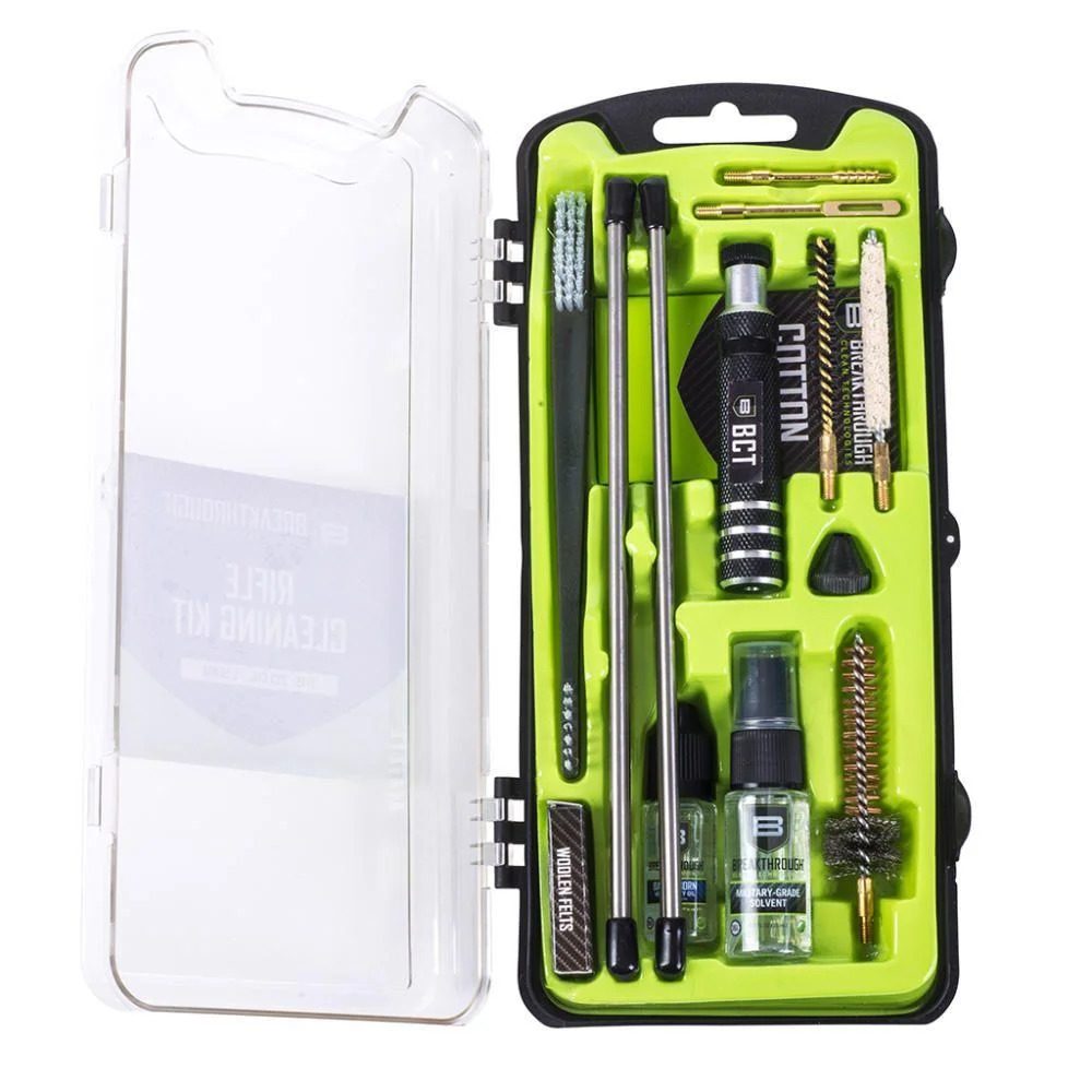 primary-55544 The Allen Company Breakthrough Vision Series AR-15 Cleaning Kit, open green and black case