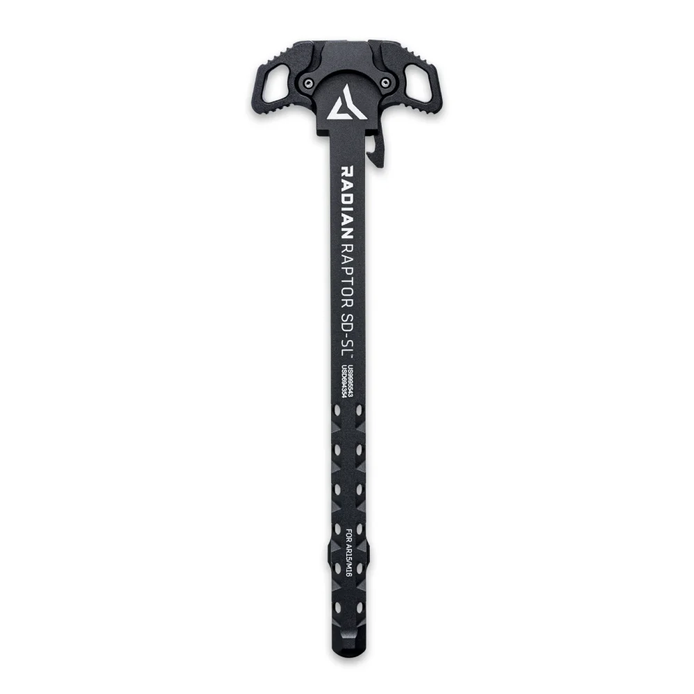 primary-55549 Radian Weapons Raptor SD-SL AR-15 Charging Handle, black, top view with ambidextrous latches