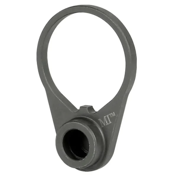 MIDWEST HEAVY DUTY QD END PLATE, black loop plate viewed at an angle