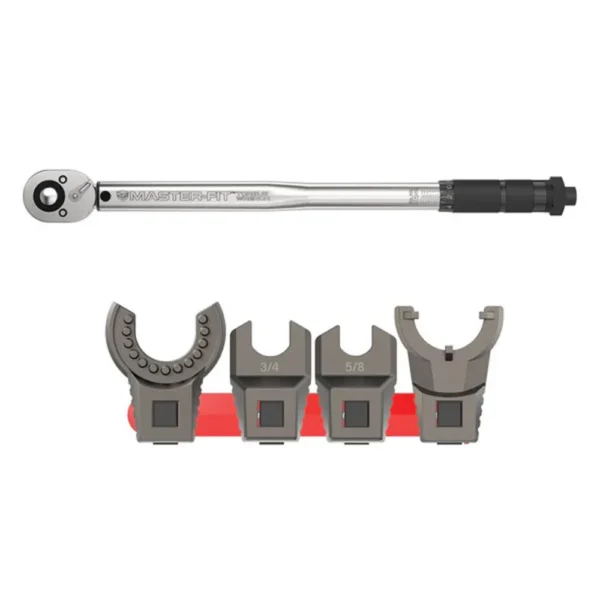 REAL AVID MSTR FIT A2 WRENCH SET 5PC silver torque wrench with four grey wrench heads