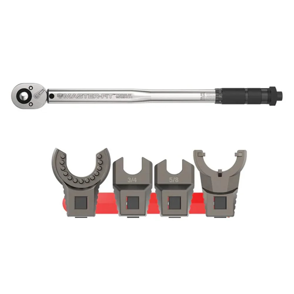 primary-55585 REAL AVID MSTR FIT A2 WRENCH SET 5PC silver torque wrench with four grey wrench heads