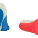Howard Leight H/L USA PLUGS red, white and blue earplugs, upright and side views