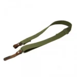 NCSTAR VISM AK SKS SLING olive green looped sling with brown leather end tabs