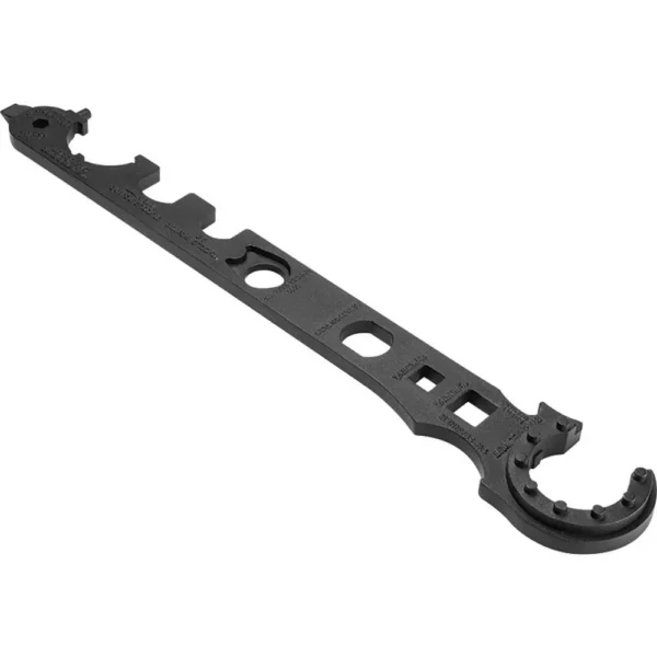 NCSTAR AR15 COMBO ARMORERS WRNCH G2 black metal wrench with hooked end and cutout handle