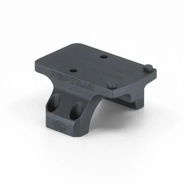 Reptilia ROF-90 Red Dot Mount, black mount in angled top view with screw holes