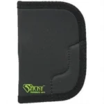 Sticky Holsters Large Sticky Pocket Holster, grey front view with black edging and green logo