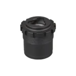 Yankee Hill Machine 3-Lug Heavy Duty Adapter, black angled top view with threaded body
