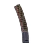 Elite Tactical Systems Carbon Smoke Rifle Magazine for HK MP5, curved translucent smoke side view