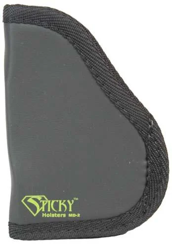 primary-55708 Sticky Holsters Medium Sticky Pocket Holster, black, side view with bound fabric edge