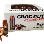 G2 Research Civic Duty ammunition box with copper cartridges and expanded projectiles