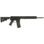 LWRC IC DI Rifle, black right-side view with adjustable stock, magazine and long handguard