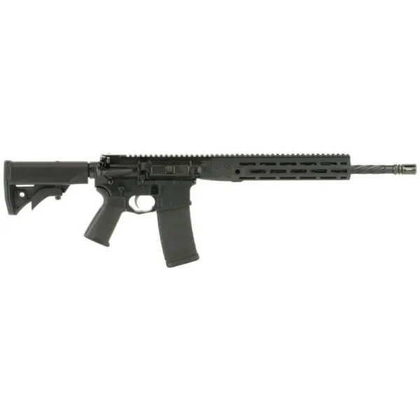 LWRC IC DI Rifle, black right-side view with adjustable stock, magazine and long handguard